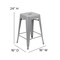 Flash Furniture Silver 24" High Metal Stool, PK4 4-ET-31320-24-SV-R-GG - alternate 6